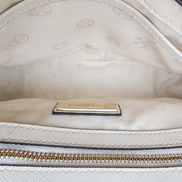 Tory Burch Robinson Perforated Convertible Crossbody Shoulder Bag, White, EUC - Picture 9 of 11